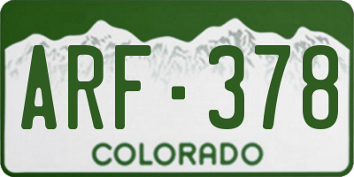 CO license plate ARF378
