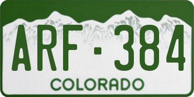 CO license plate ARF384