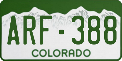 CO license plate ARF388