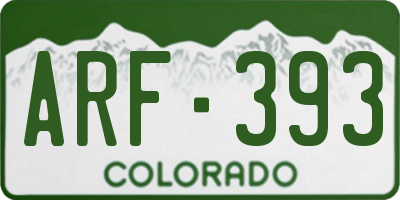 CO license plate ARF393