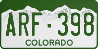 CO license plate ARF398