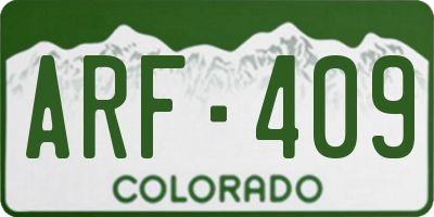 CO license plate ARF409