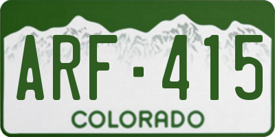 CO license plate ARF415