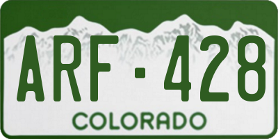 CO license plate ARF428