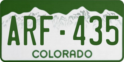 CO license plate ARF435