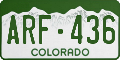 CO license plate ARF436