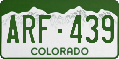CO license plate ARF439