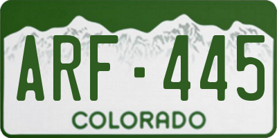 CO license plate ARF445