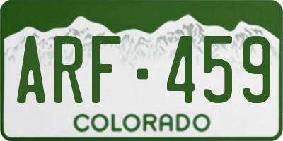 CO license plate ARF459