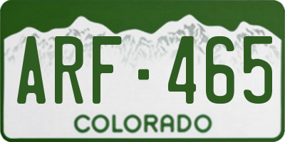 CO license plate ARF465