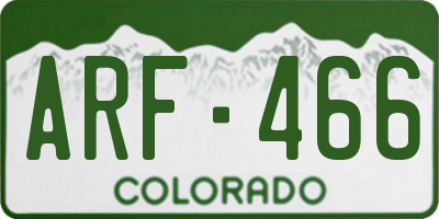 CO license plate ARF466