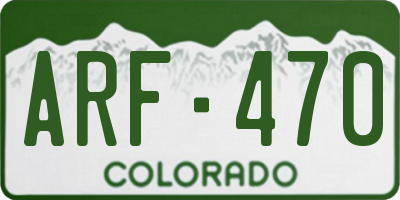 CO license plate ARF470