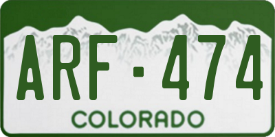CO license plate ARF474