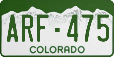 CO license plate ARF475