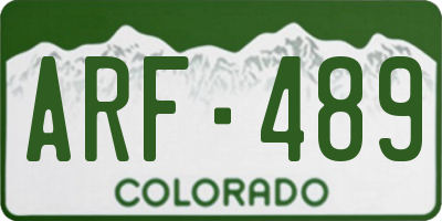 CO license plate ARF489