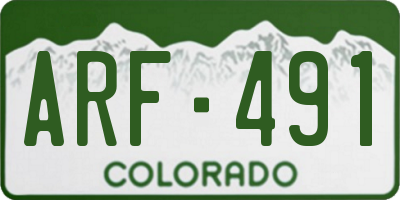 CO license plate ARF491