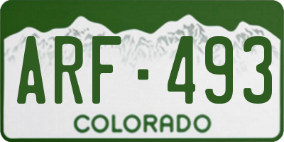 CO license plate ARF493