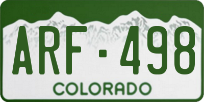 CO license plate ARF498