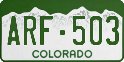 CO license plate ARF503
