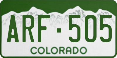 CO license plate ARF505