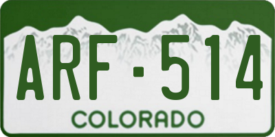 CO license plate ARF514