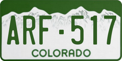 CO license plate ARF517