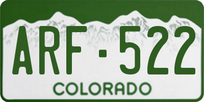 CO license plate ARF522
