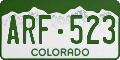 CO license plate ARF523