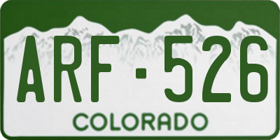 CO license plate ARF526