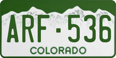 CO license plate ARF536