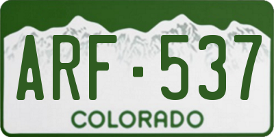 CO license plate ARF537