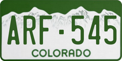 CO license plate ARF545