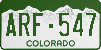 CO license plate ARF547
