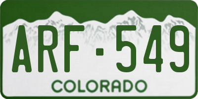 CO license plate ARF549