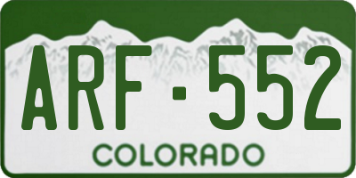 CO license plate ARF552