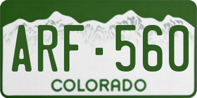 CO license plate ARF560