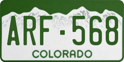 CO license plate ARF568