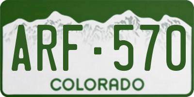 CO license plate ARF570