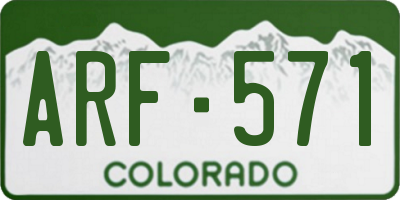 CO license plate ARF571