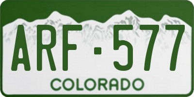 CO license plate ARF577