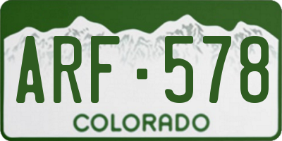 CO license plate ARF578