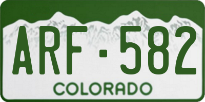 CO license plate ARF582