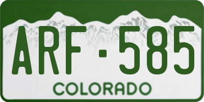 CO license plate ARF585