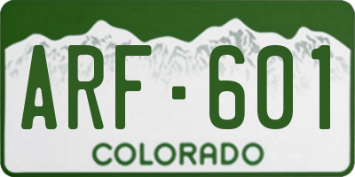CO license plate ARF601