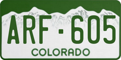 CO license plate ARF605