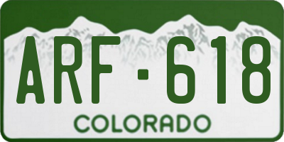 CO license plate ARF618