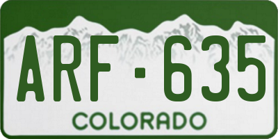 CO license plate ARF635