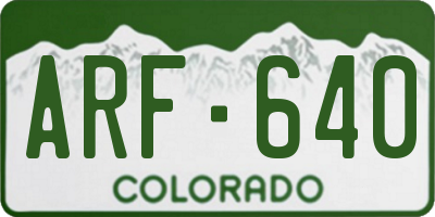 CO license plate ARF640
