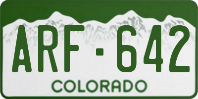 CO license plate ARF642