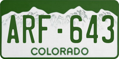 CO license plate ARF643